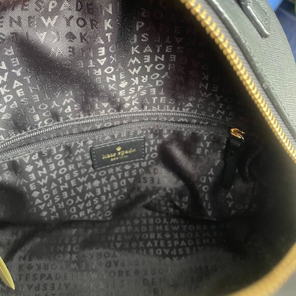 KATE SPADE RUN WILD LEOPARD TOMI TOP HANDLE BACKPACK BLACK LEATHER PREPPY NEW
